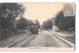 CPA 95 Nesles La Vallée La Gare Train Tramway - Nesles-la-Vallée