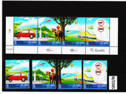 SROZ/18  UNO WIEN  2001  MICHL  346/49 ** Postfrischer SATZ + ZD VIERERSTREIFEN Siehe ABBILDUNG - Unused Stamps