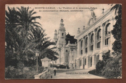 (RECTO / VERSO) MONTE CARLO - N° 4047 - LE THEATRE ET NOUVEAU SALON - BEAU CACHET ET TIMBRE DE MONACO - CPA - Operahuis & Theater