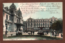 (RECTO / VERSO) MONTE CARLO EN 1908 - N° 962 - LE CASINO ET HOTEL DE PARIS - BEAU CACHET ET TIMBRE DE MONACO - CPA - Hoteles