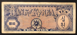 KOREA SOUTH 10 WON Corea Del Sud 10 WON Pick#13 1953 Turtle Tartaruga  LOTTO 550 - Korea (Süd-)
