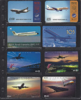 Télécartes Lot De 8 Cartes Thème AVION AVIATION PILOTE - Aerei