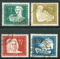 DDR / E. GERMANY 1950 Bach Bicentenary Used.  Michel  256-59 - Used Stamps
