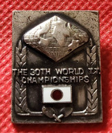 The 30TH  WORLD TABLE TENNIS Championships  MUNICH 1969, Japan Federation Enamel Badge / Pin / Brooch - Table Tennis