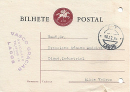 Portugal , 1964 , LAGOS  Postmark On Postal Stationery , Algarve , Vasco Gracias Lawyer Oil Stamp - Poststempel (Marcophilie)