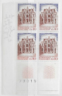 1967 Bloc De 4 Coin Numéroté Tours Neuf N°1525 - 1960-1969