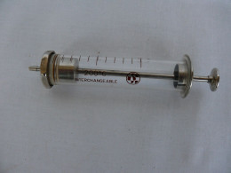 VINTAGE INTERCHANGEABLE CHIRANA SYRINGE GLASS & BRASS 10ml 10cc #2110 - Medizinische Und Zahnmedizinische Geräte
