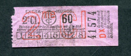 Ticket De Tramways Parisiens 1921 à 1938 (STCRP) Extra-muros 2e Classe 60c - Paris" Tramway - Tram - Europa