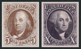 1847 États-Unis, 5-10c., POST OFFICE, Neuf **, Yv.1-2 Magnifique Reproduction - Neufs