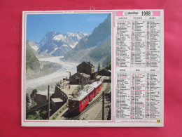 CALENDRIER ALMANACH 1988 OBERTHUR LE MONTENVERS ET LA MER DE GLACE VALLEE DE CHAMONIS HAUTE SAVOIE SAINT JEAN DE SIXT HA - Grossformat : 1981-90