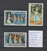 (TJ) Klederdracht & Folklore - Kampuchea YT 543/45 (gest./obl./used) - Costumes