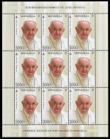 Mongolia 2023 Pope Francis Visit To Mongolia,Catholic Church,Vatican City,Bishop,Jesus,Christianity, 9v Sheet MNH (**) - Mongolie