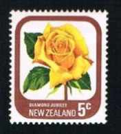 NUOVA ZELANDA (NEW ZEALAND) - 1975 FLOWERS: ROSE  (DIAMOND JUBILEE)          MINT** - Ungebraucht