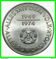 ( GERMANY DDR ) REPUBLICA DEMOCRATICA DE ALEMANIA AÑO 1974  MONEDA DE 10.00 DM KM-50 - ( 25 AÑOS RDA ) - 10 Marcos