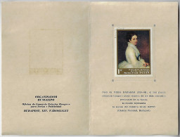 Hungary 1960s folder Hungarian Exhibition In Budapest Stamp Painting Portrait Of Mrs István Bittó Painter Miklós Barabás - Covers & Documents