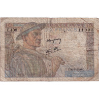 France, 10 Francs, Mineur, 1946, C.109, TB+, Fayette:8.15, KM:99e - 10 F 1941-1949 ''Mineur''