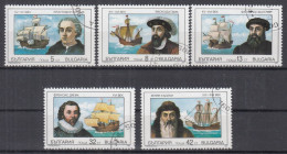⁕ Bulgaria 1990 ⁕ Explorers / Famous Sailors Mi.3814-3819 ⁕ 5v Used - Oblitérés