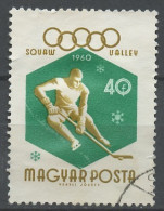 JO Squaw Valley - Hongrie - Hungary - Ungarn 1960 Y&T N°1354 - Michel N°1669 (o) - 40fi Hockey Sur Glace - Winter 1960: Squaw Valley