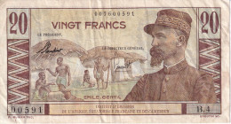 BILLETE DE AFRICA ECUATORIAL FRANCESA DE 20 FRANCS DEL AÑO 1958 (BANKNOTE) - Other - Africa