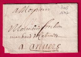 LETTRE DE PARIS 1647 POUR ANVERS BELGIQUE AVEC TAXE LETTRE - ....-1700: Precursori