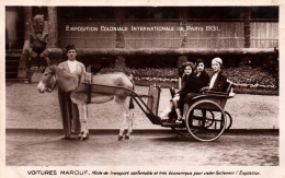 Paris - Cpa Pub Publicité Voitures MAROUF , Attelage âne - Exposition Coloniale Internationale De Paris 1931 - Exposiciones