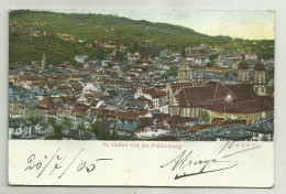 ST. GALLEN VON DER FALKENBURG  ILLUSTRAZIONE A RILIEVO 1905-  VIAGGIATA FP - Sankt Gallen