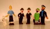TINTIN FAMILY RUBBER 6 FIGURES IN BAG NEW - Kuifje