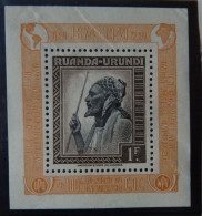 RUANDA- URUNDI  : 1949 -  Bloc UPU   N° 3A (*)  Cote : 185,00€ - Nuevos