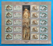 Yugoslavia PROOF Or ERROR Mi.3047/50 Full Sheet Without Serial Number MNH / ** 2001 Minerals - Non Dentellati, Prove E Varietà