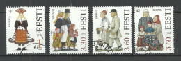 Estland Estonia 1994-1998 Trachten Folk Costumes, 4 Stamps, O - Costumes