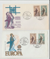 1963 N. 2 BUSTE EUROPA CEPT PREMIER JOUR D'EMISSION FIRST DAY COVER ERSTTAGSBRIEF 1°GIORNO EMIS. ESPANA  SPAGNA - 1963