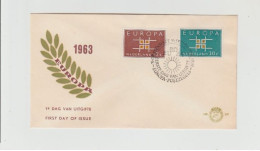 1963 N. 1 BUSTA EUROPA CEPT PREMIER JOUR D'EMISSION FIRST DAY COVER ERSTTAGSBRIEF 1°GIORNO EMIS. NEDERLAND OLANDA - 1963