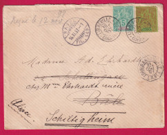 CONGO FRANCAIS LIBREVILLE 1897 POUR BALE SUISSE REEXPEDIE SCHILTIGHEIM ALSACE BAS RHIN LETTRE - Covers & Documents