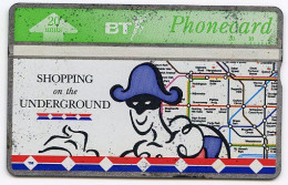 BT PHONECARD : SHOPPING ON THE UNDERGROUND : 20 UNITS - BT Advertising Issues