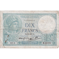 France, 10 Francs, Minerve, 1939, M.69328, TB, Fayette:7.2, KM:84 - 10 F 1916-1942 ''Minerve''