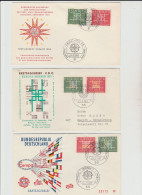 1963 N. 3 BUSTE EUROPA CEPT PREMIER JOUR D'EMISSION FIRST DAY COVER 1°GIORNO EMIS. DEUTSCHE BUNDESPOST - 1963