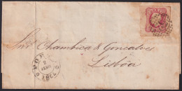 Z170 PORTUGAL 1864 D. LUIS 5r DELUXE STAMPS COVER OPORTO – LISBOA. - Lettres & Documents