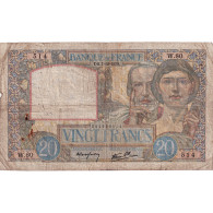 France, 20 Francs, Science Et Travail, 1939, W.80, TB, Fayette:12.1, KM:92a - 20 F 1939-1942 ''Science Et Travail''