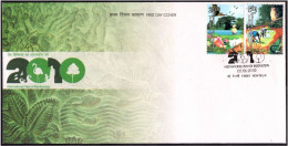 India 2010 MS International Year Of Biodiversity Duck, Fish, Flower ,Sunflower, Owl, Birds FDC Cover (**) Inde Indien - Brieven En Documenten