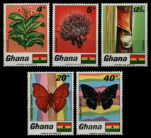 Ghana 1968 - Mi-Nr. 342-346 A ** - MNH - Fauna & Flora - Ghana (1957-...)