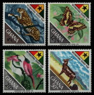 Ghana 1967 - Mi-Nr. 326-329 A ** - MNH - Wildtiere / Wild Animals - Ghana (1957-...)