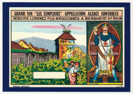 CPM - BERGHEIM (Haut Rhin) - Reproduction D'une étiquette "Grand Vin Les Templiers" Jérôme Lorenez - Other & Unclassified