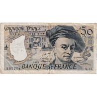 France, 50 Francs, Quentin De La Tour, 1979, Q.15, TB+, Fayette:67.4, KM:152a - 50 F 1976-1992 ''Quentin De La Tour''