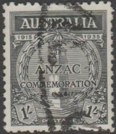 AUSTRALIA - USED 1935 1/- Anzac Memorial - Usados