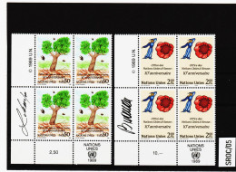 SROC/05 UNO GENF 1989 Michl  178/79 VIERERBLOCK  Postfrisch ** SIEHE ABBILDUNG - Unused Stamps