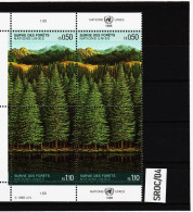 SROC/04 UNO GENF 1988 Michl  185/86 VIERERBLOCK  Postfrisch ** SIEHE ABBILDUNG - Unused Stamps