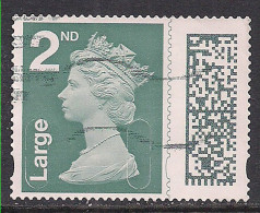 GB 2022 QE2 2nd Large Grey Green Barcode Machin SG V4527 Used ( J291 ) - Gebraucht