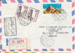 Egypt Registered Air Mail Cover Sent To Denmark 29-9-1986 - Posta Aerea