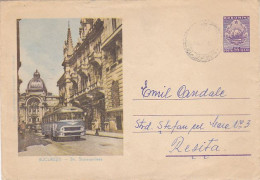 TRANSPORTS, BUSS, BUCHAREST STAVROPOLEOS STREET, COVER STATIONERY, 1960, ROMANIA - Busses