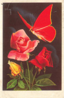 FÊTES ET VOEUX - Fêtes Des Mères - De Jolies Roses Décorées Par Un Papillon - Colorisé - Carte Postale Ancienne - Día De La Madre